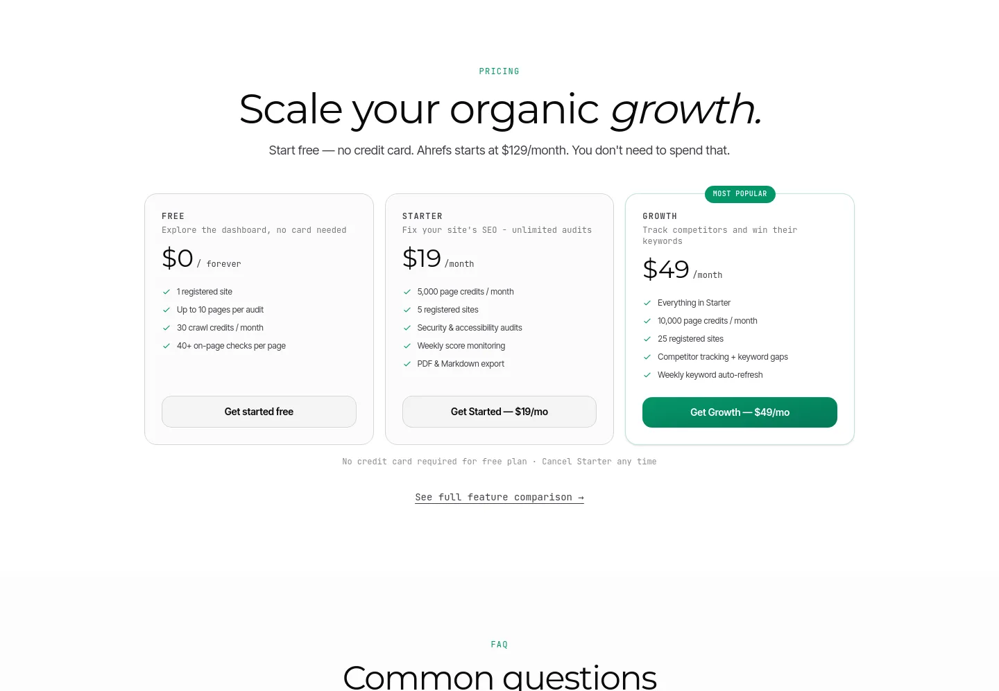 didyouseo.com — Pricing