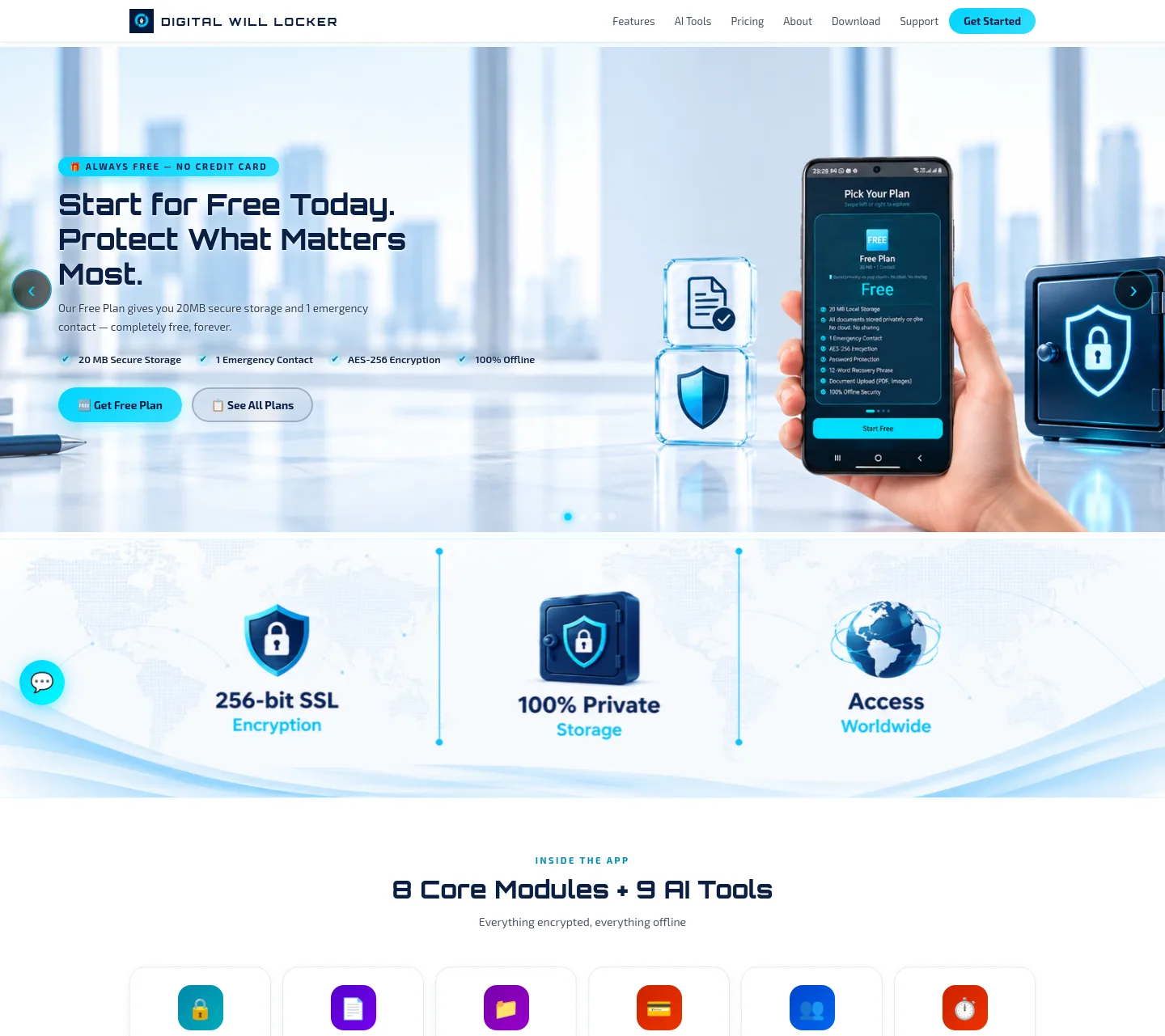 digitalwilllocker.com — a measured funnel