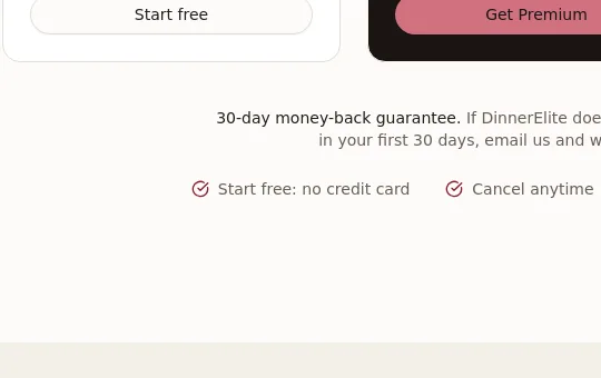 No credit card element from dinnerelite.com