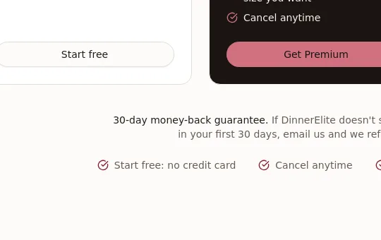 Guarantee element from dinnerelite.com