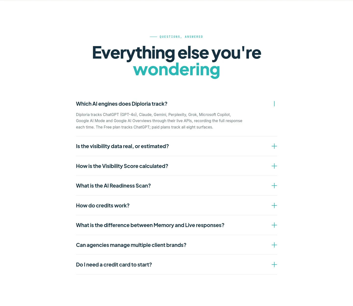 diploria.ai — FAQ