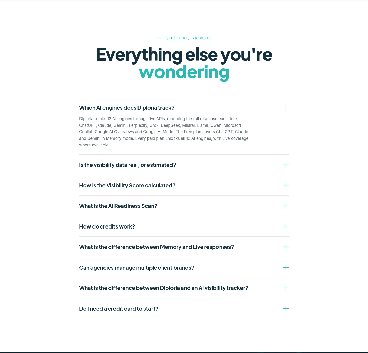 diploria.ai — FAQ