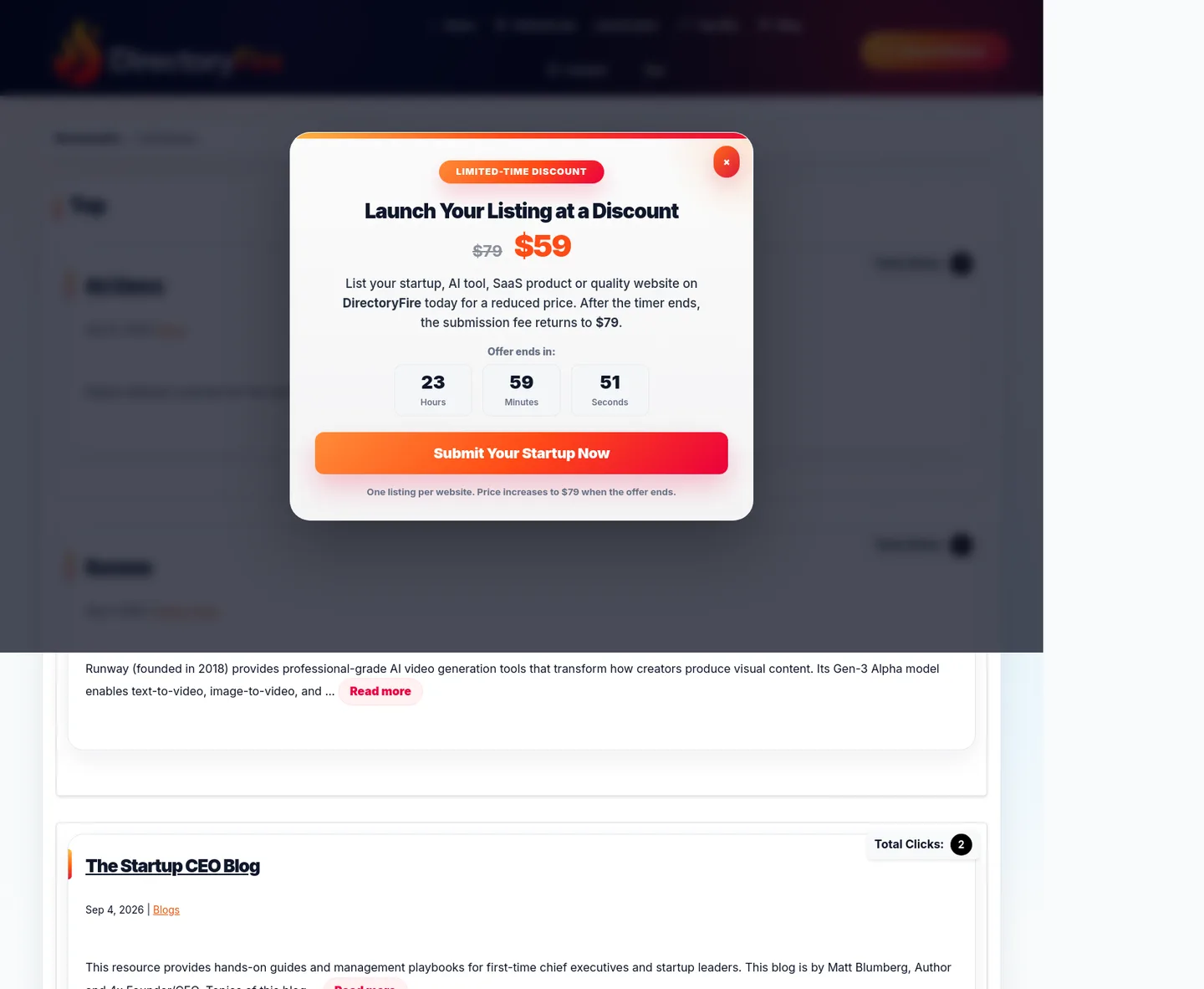 directoryfire.com — a measured funnel