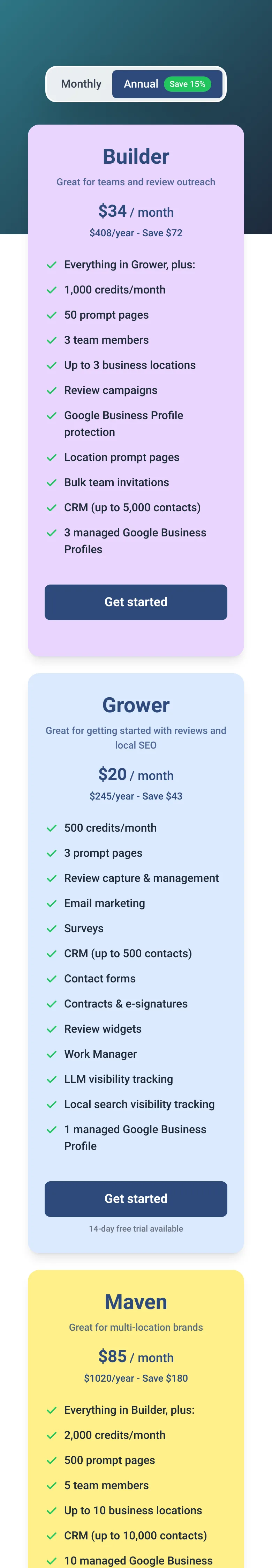 divinerone.com — a real Pricing section
