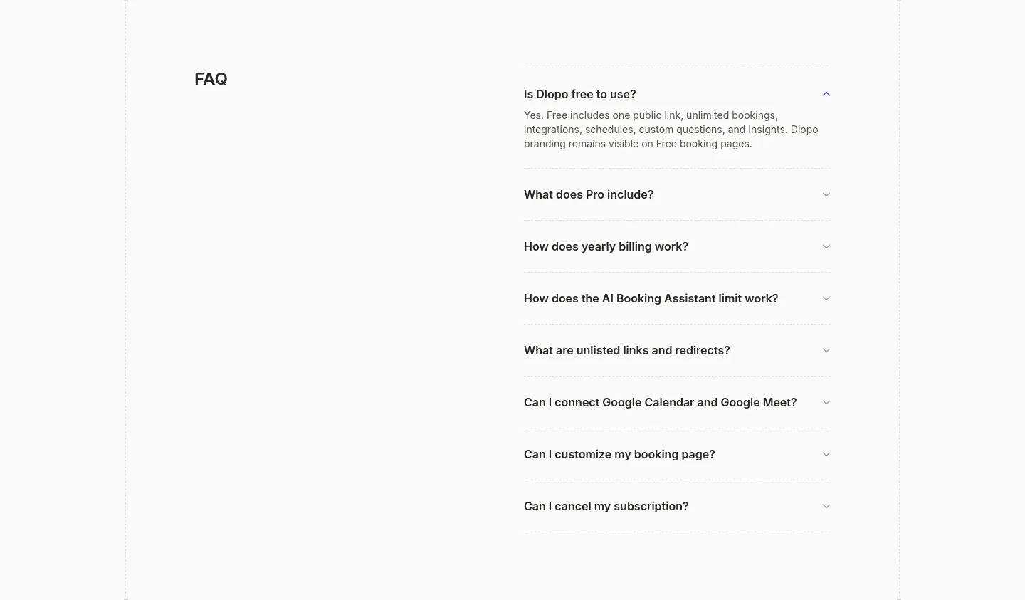 dlopo.com FAQ section