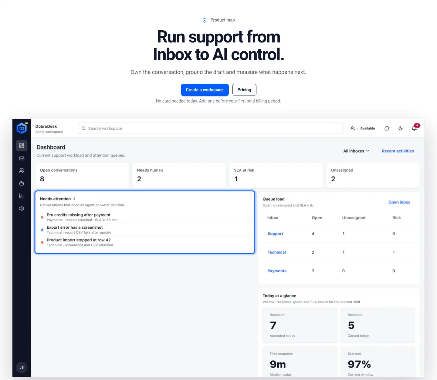 dobrodesk.com Hero section