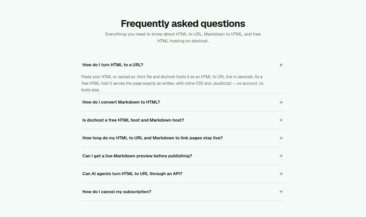 dochost.io FAQ section