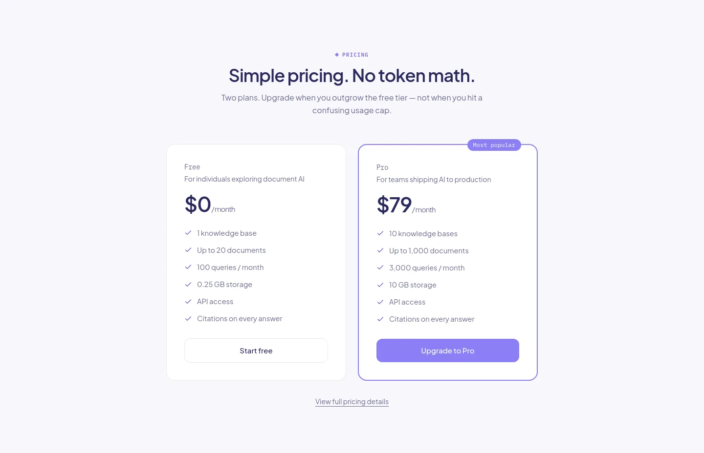docubix.com Pricing section