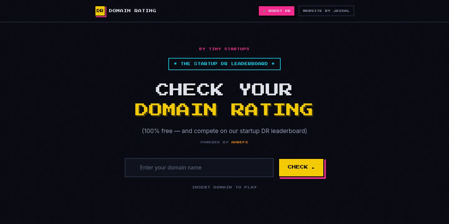 domain-rating.com — a measured funnel