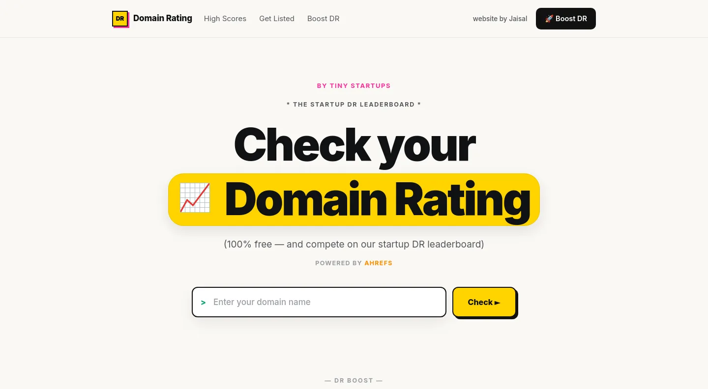 domain-rating.com — a measured funnel