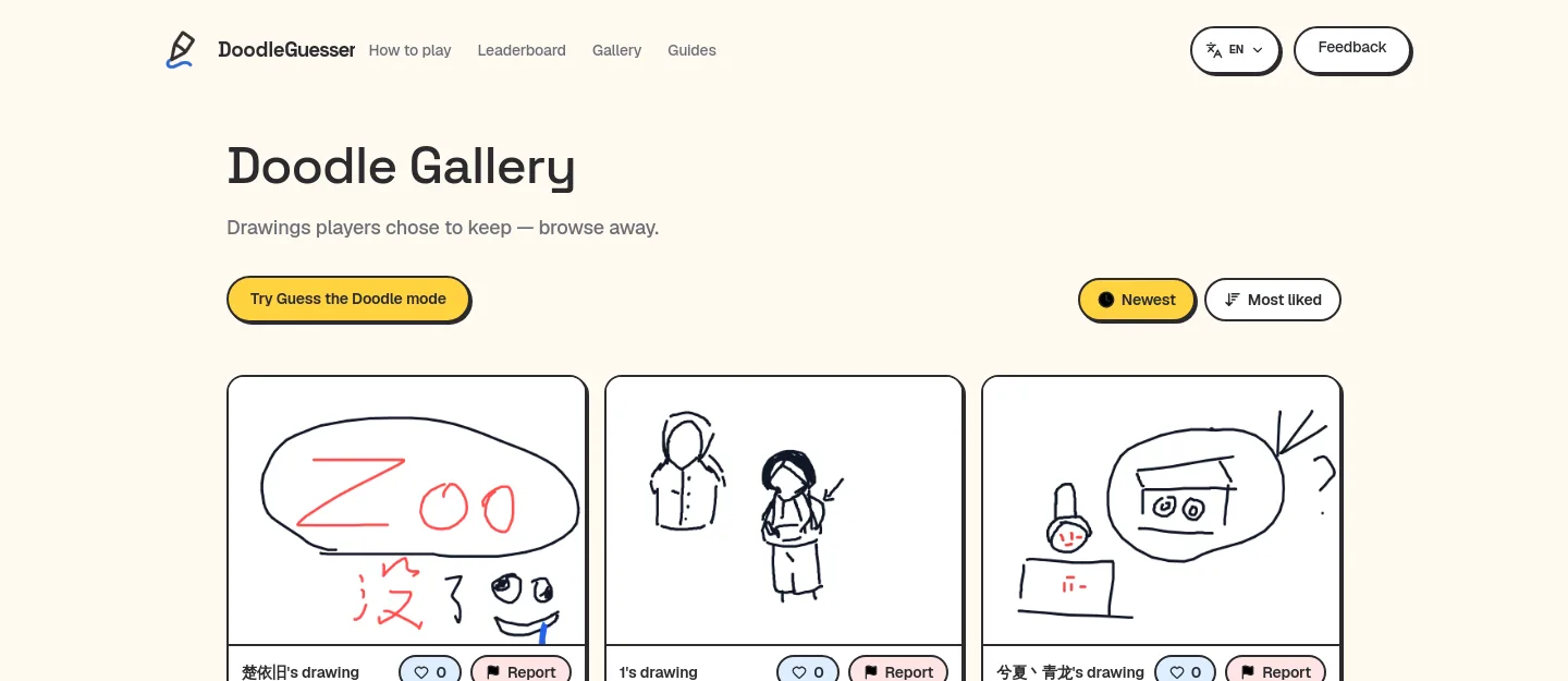 doodleguesser.com — a measured funnel