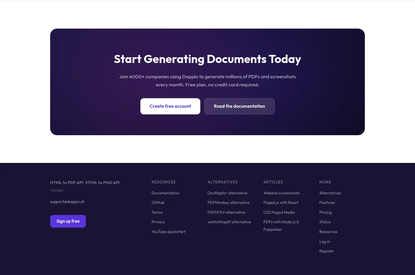 doppio.sh — a real Stats section