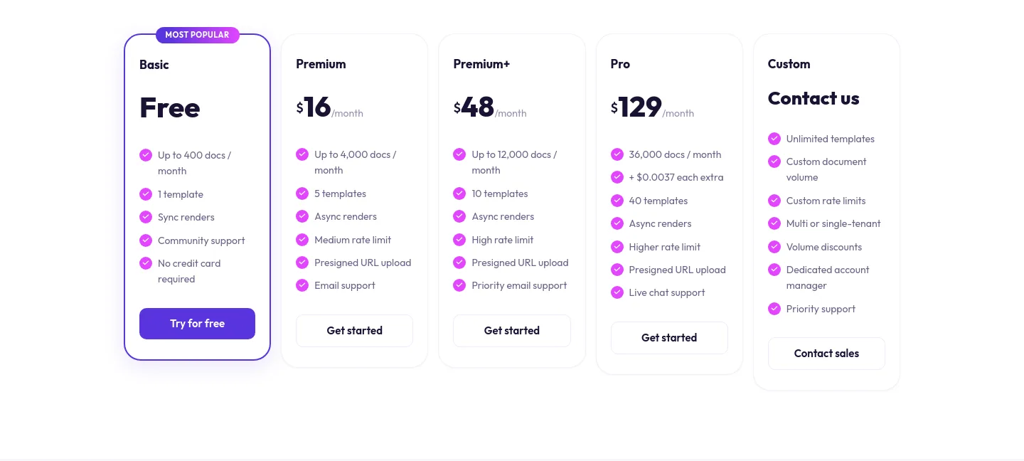 doppio.sh — a real Pricing section