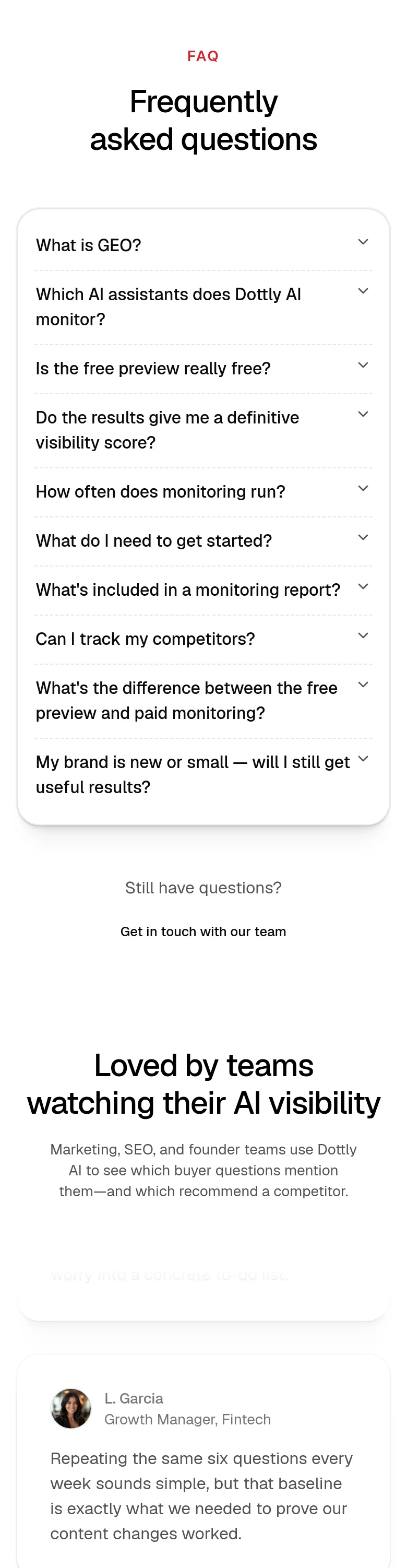 dottlyai.com — FAQ