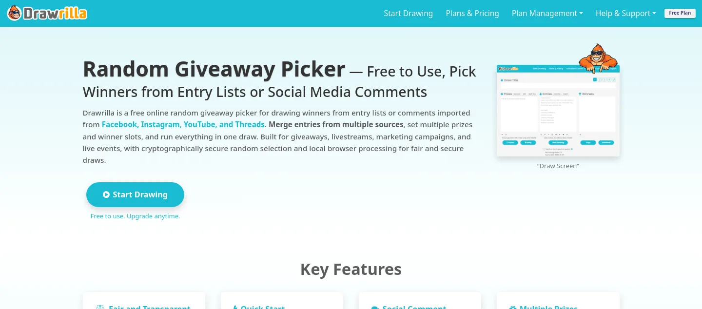drawrilla.com — a measured funnel