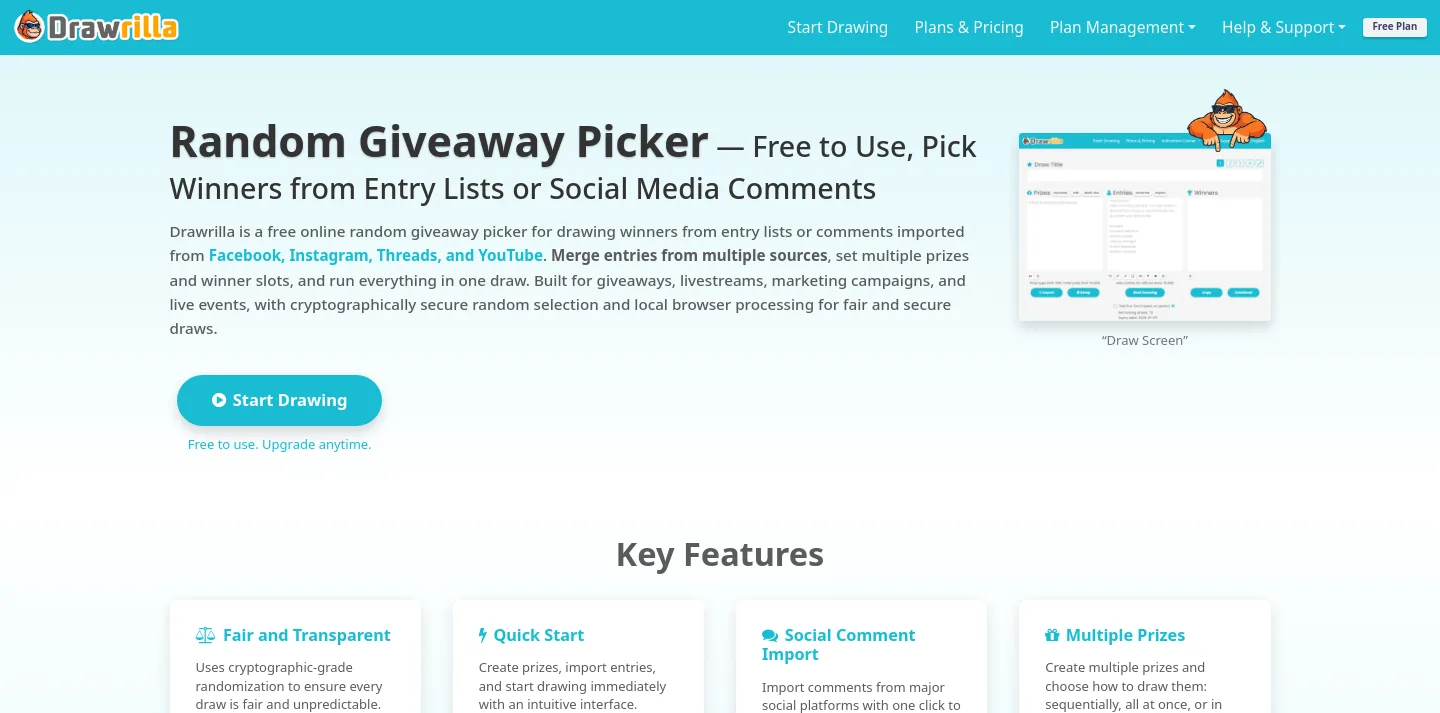 drawrilla.com — a measured funnel