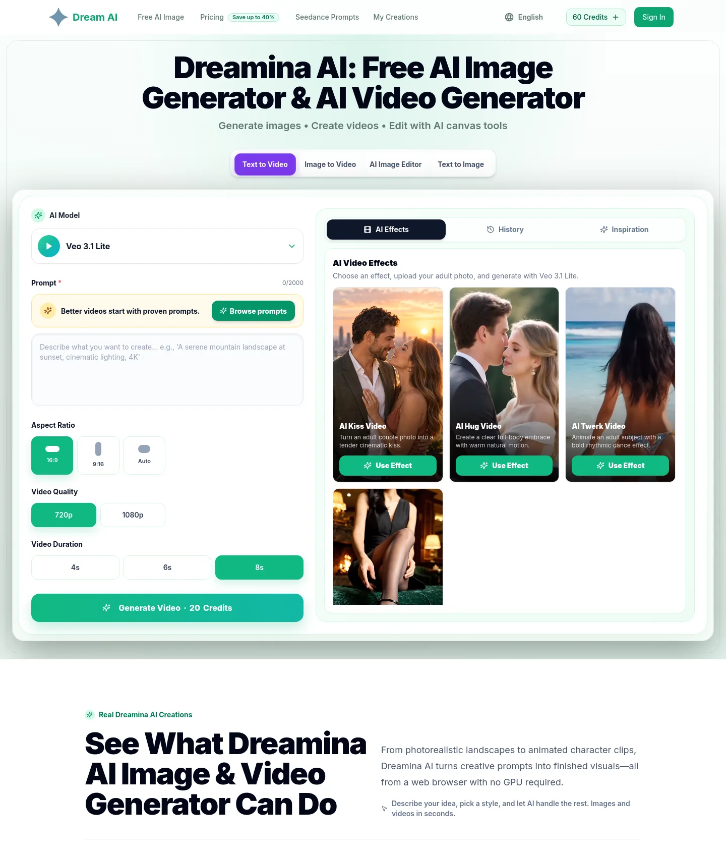 dreaminai.art — a measured funnel