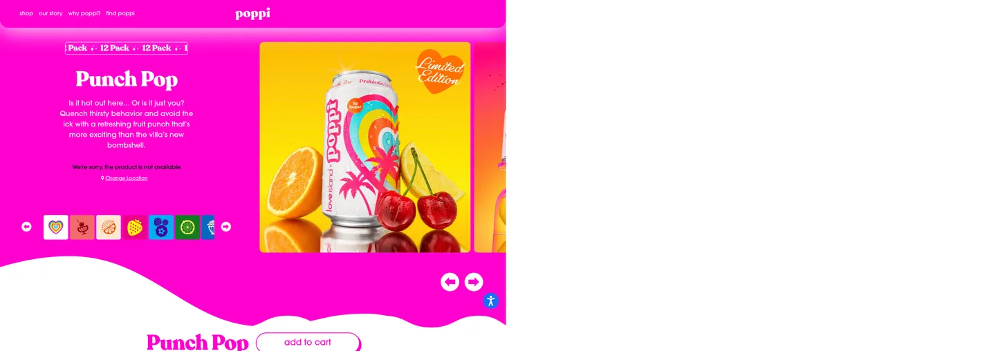 drinkpoppi.com Hero section
