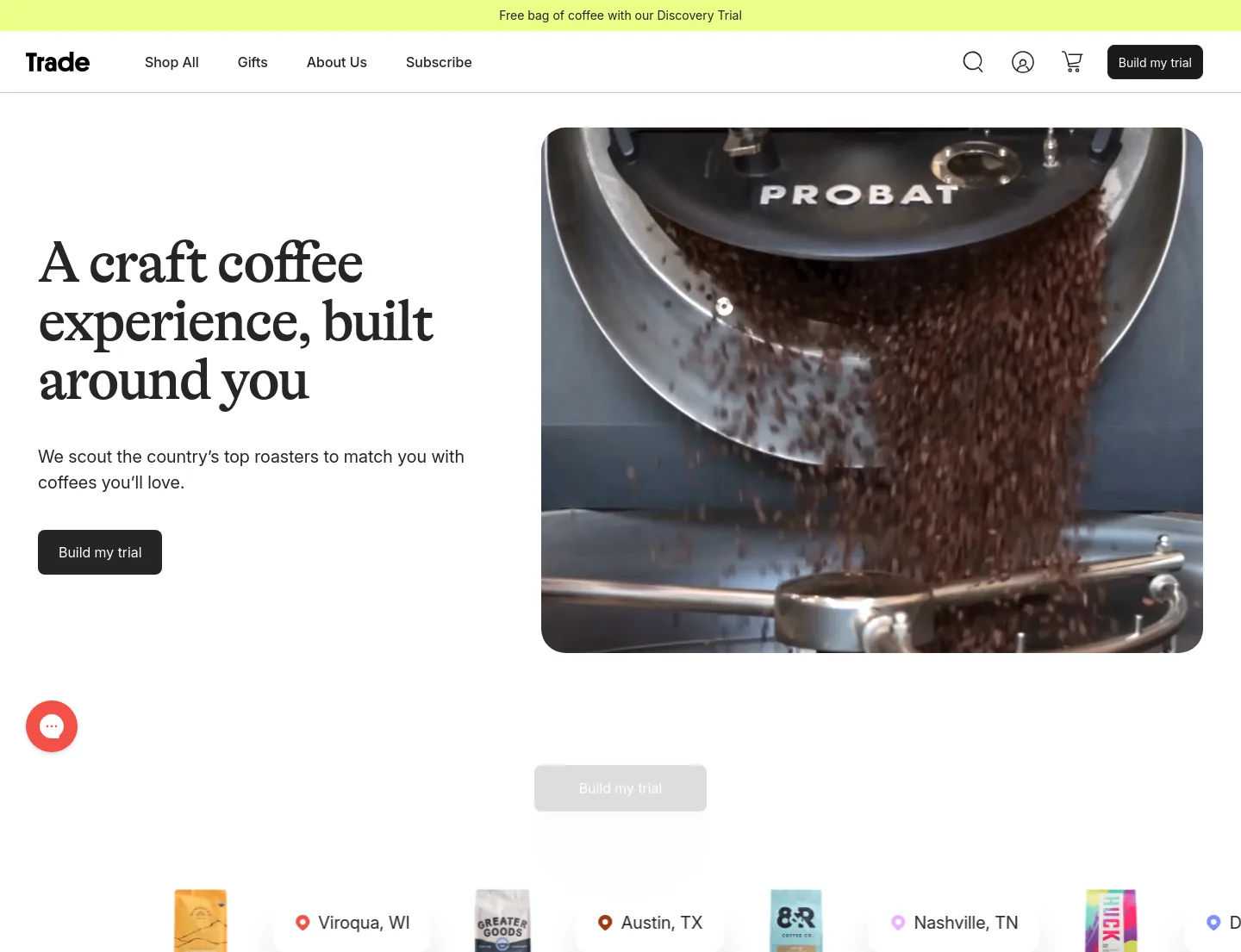drinktrade.com — a measured funnel