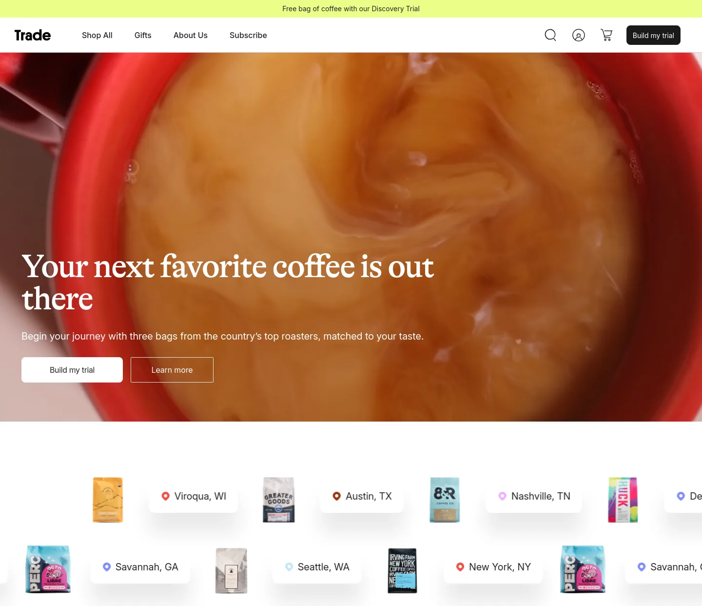 drinktrade.com — a measured funnel