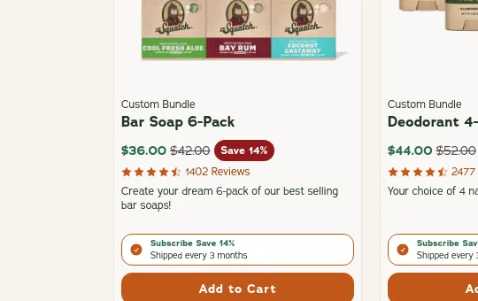 Price anchor element from drsquatch.com