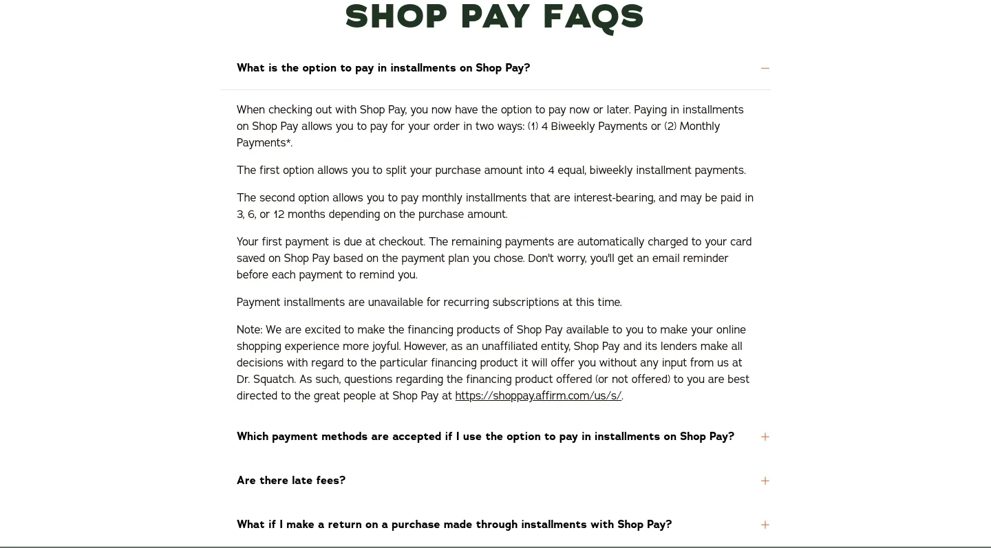 drsquatch.com FAQ section