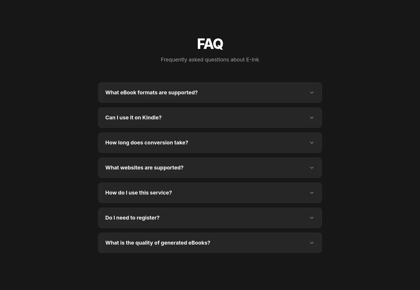 e-ink.me — FAQ