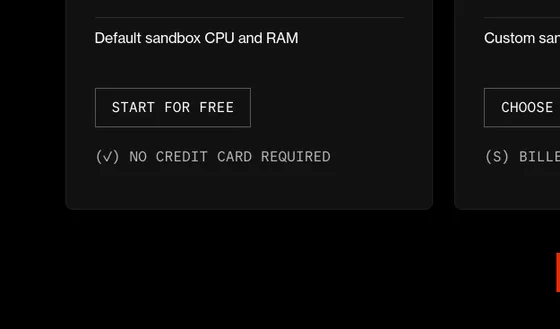 No credit card element from e2b.dev