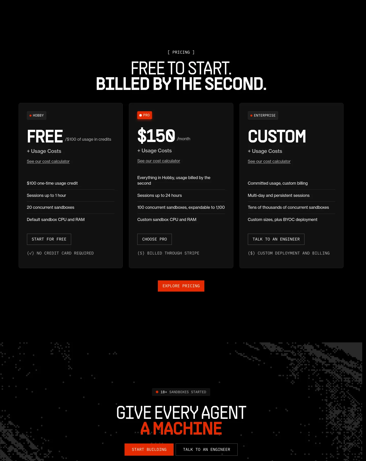e2b.dev — Pricing