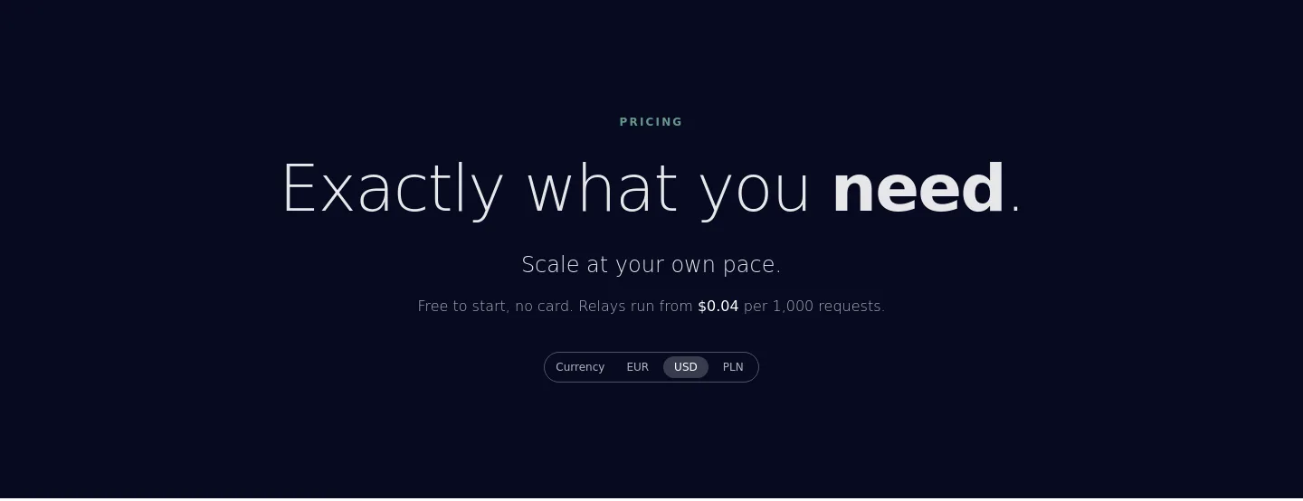 echorelay.dev Hero section
