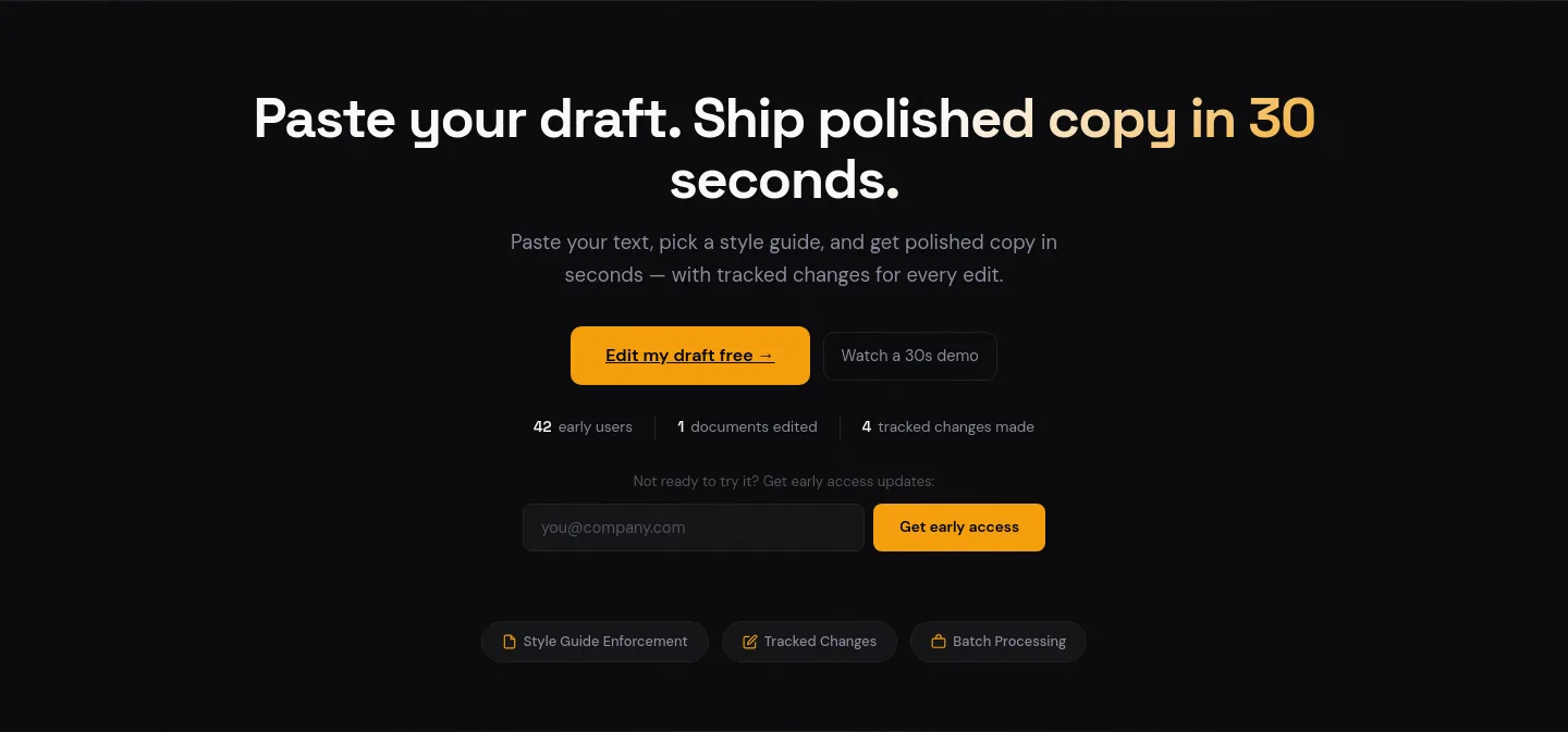 editforge.polsia.app — Hero