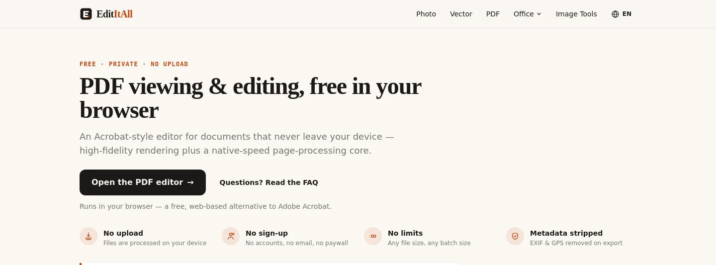 edititall.com — a measured funnel
