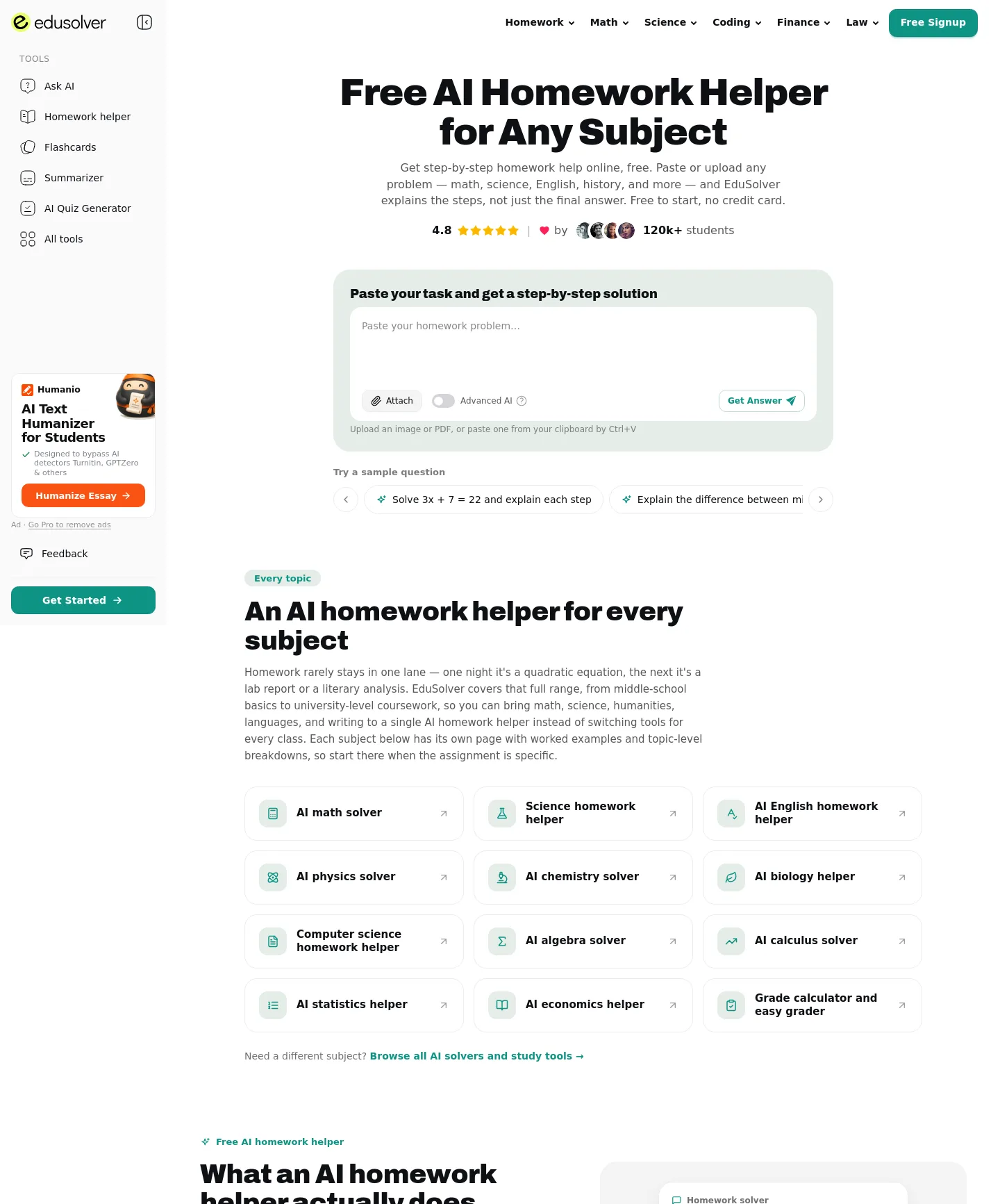 edusolver.io — a measured funnel