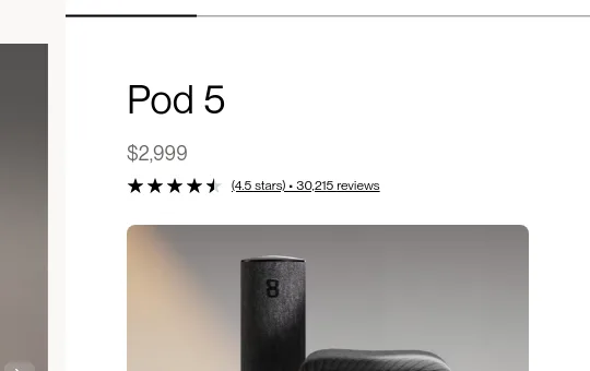 Rating element from eightsleep.com
