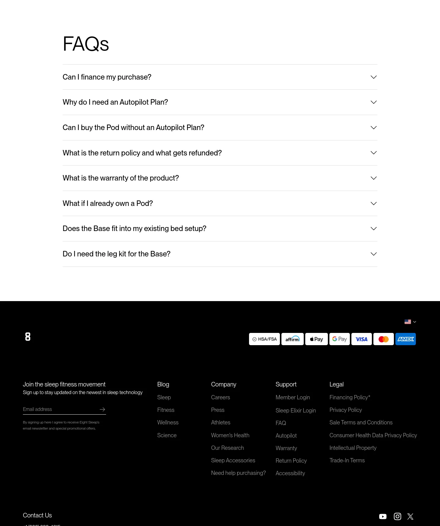 eightsleep.com FAQ section