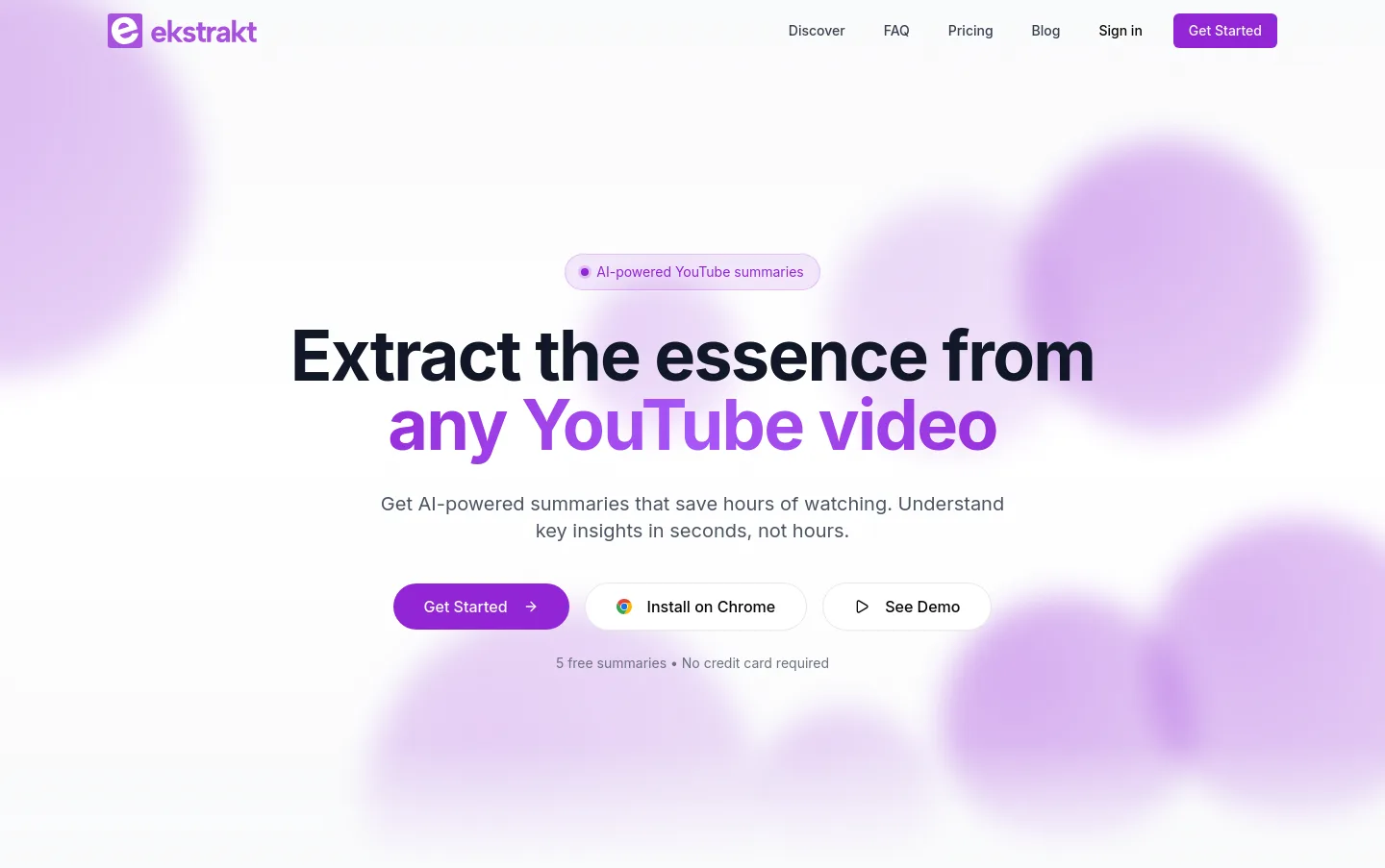 ekstrakt.app Hero section