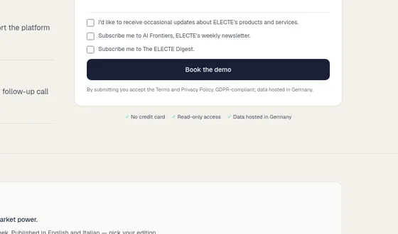 No credit card element from electe.net