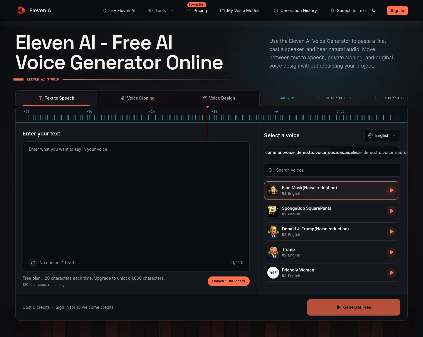 elevenai.app Hero section