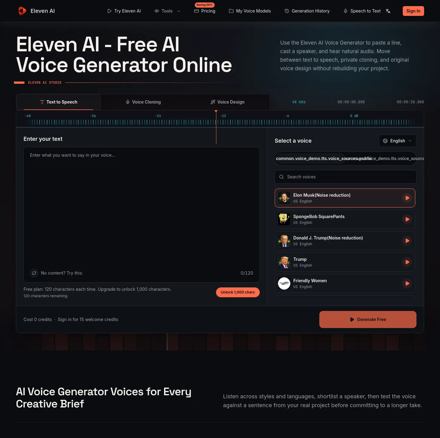 elevenai.app — a measured funnel