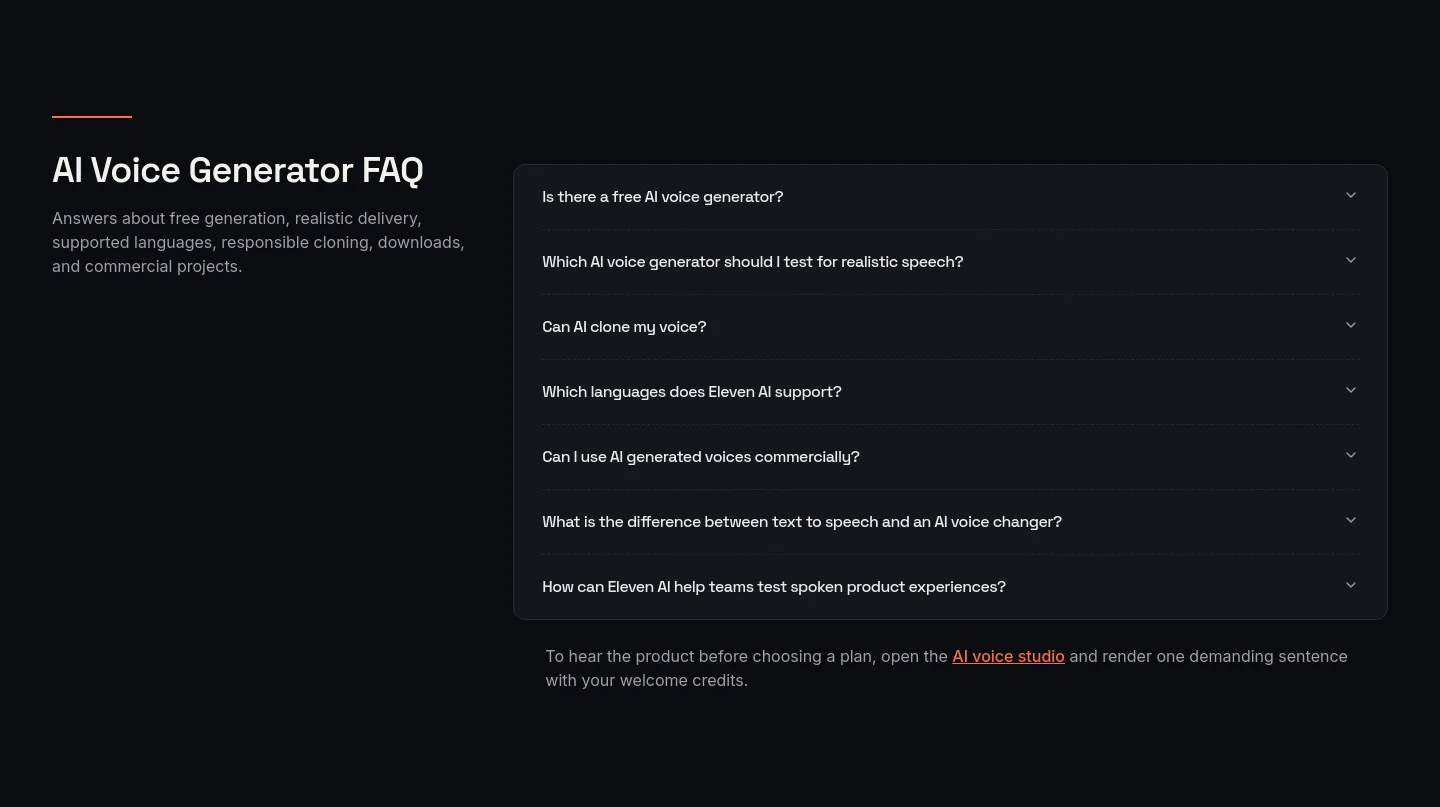 elevenai.app FAQ section