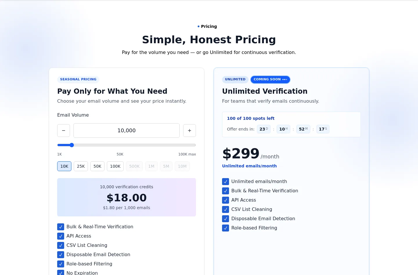 emailverifier.io Hero section