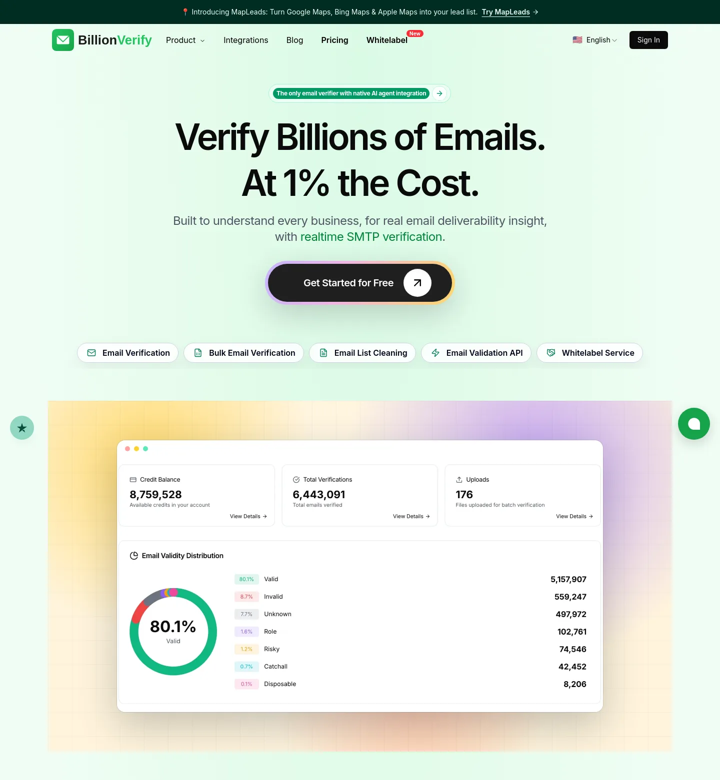 emailverify.ai — a measured funnel