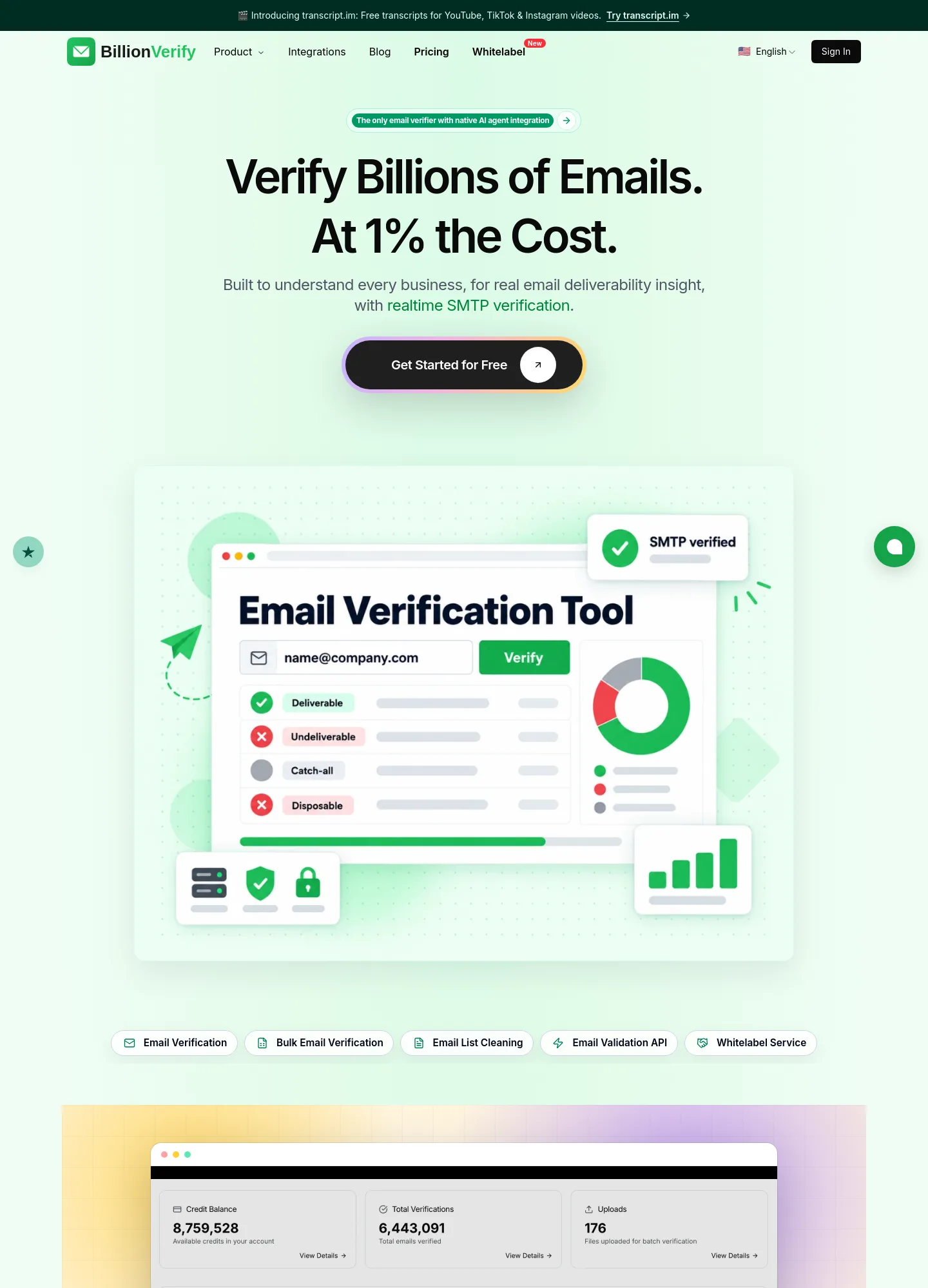 emailverify.ai — a measured funnel
