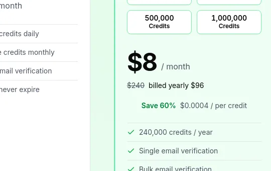 Price anchor element from emailverify.ai