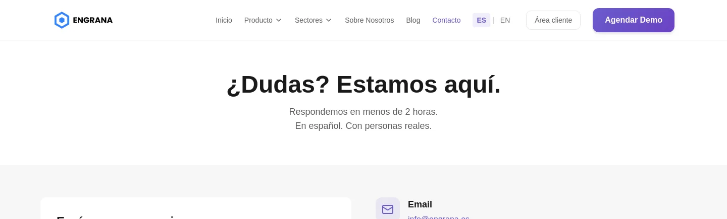 engrana.es — a measured funnel
