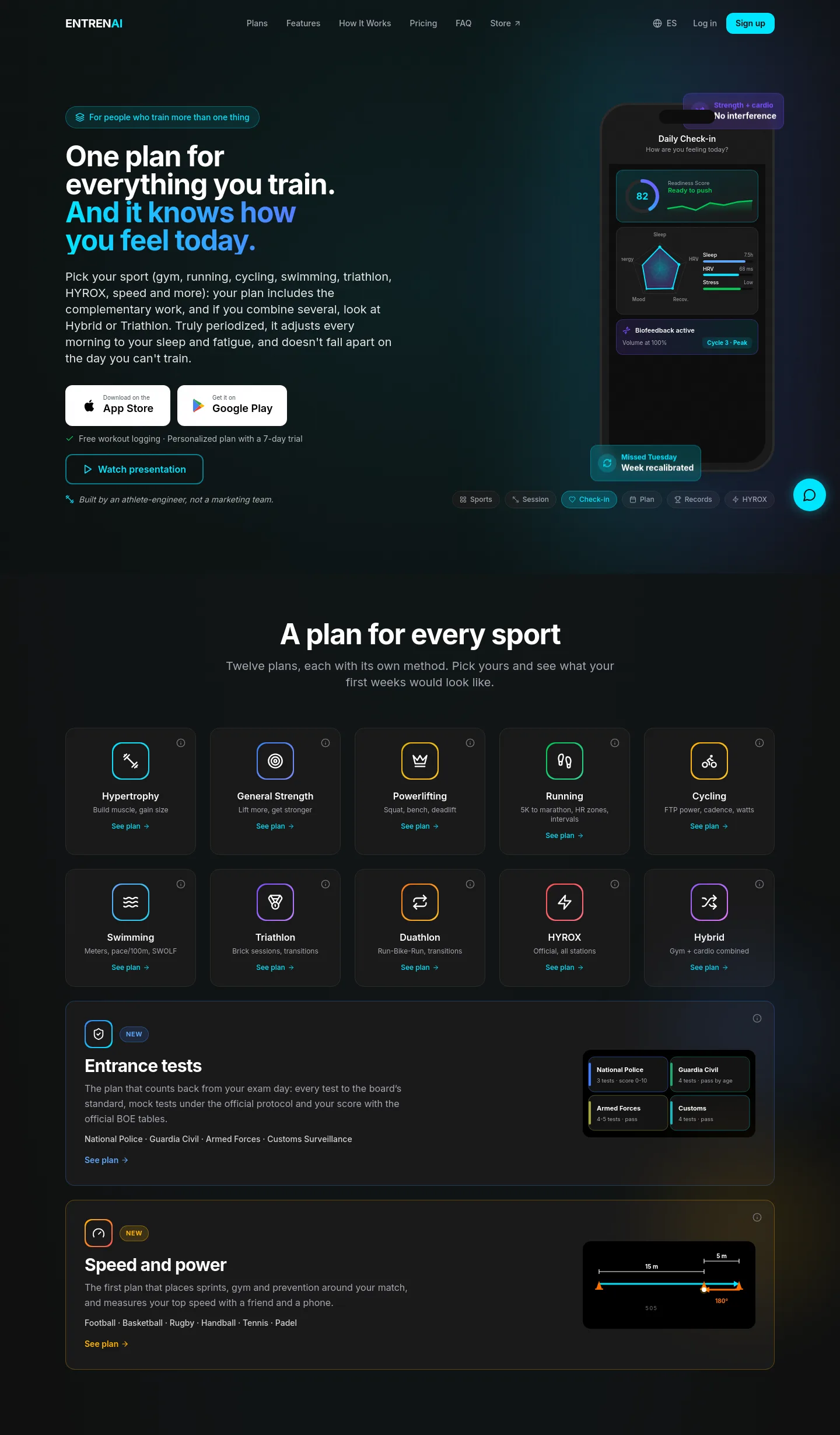 entrenai.app — a measured funnel