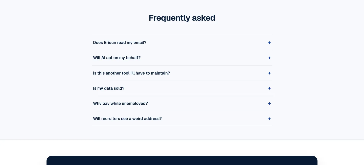 erioun.com FAQ section
