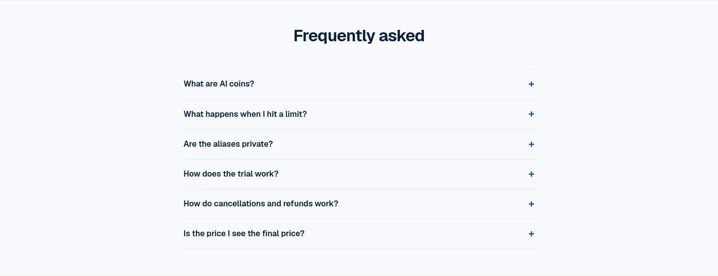 erioun.com — a real FAQ section