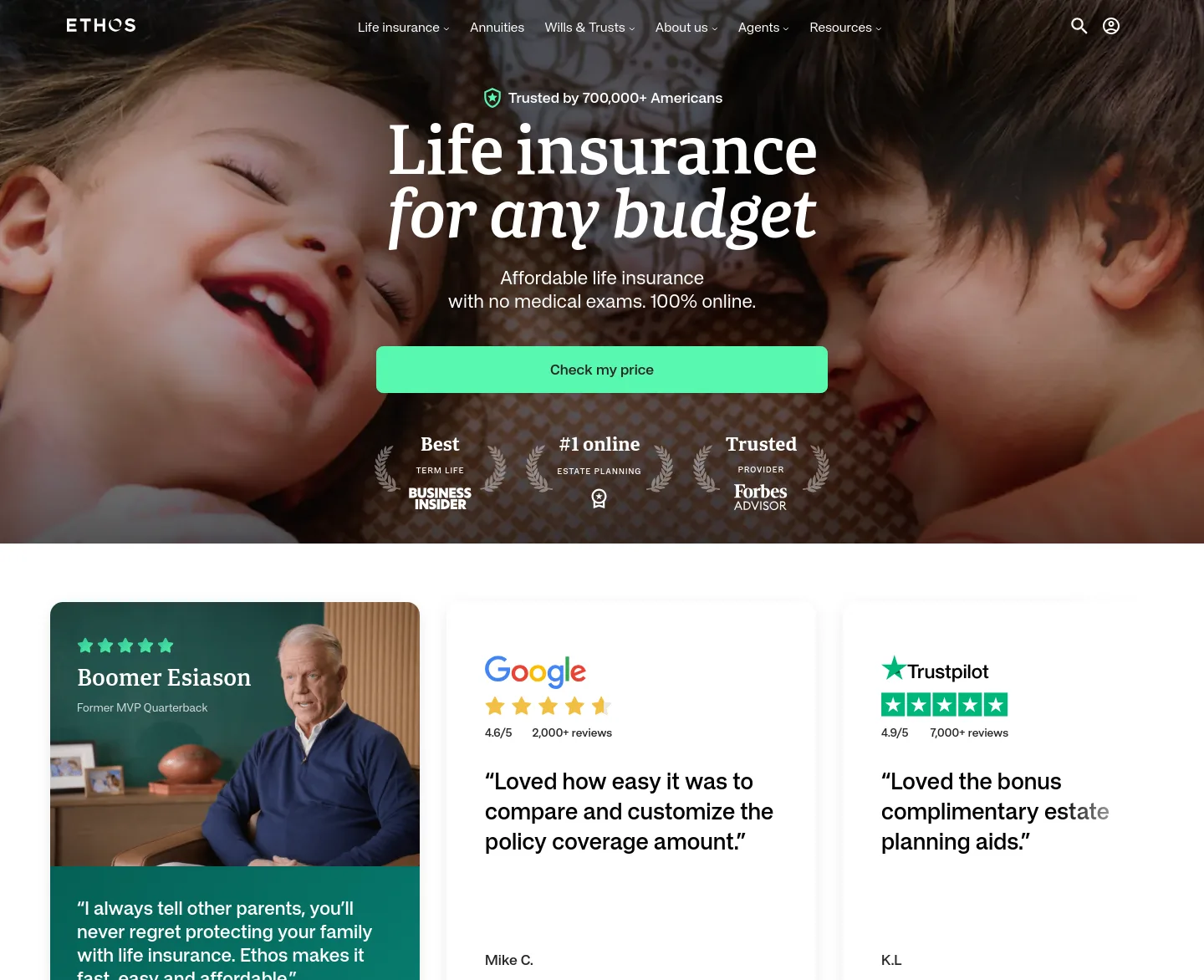 ethoslife.com — a measured funnel