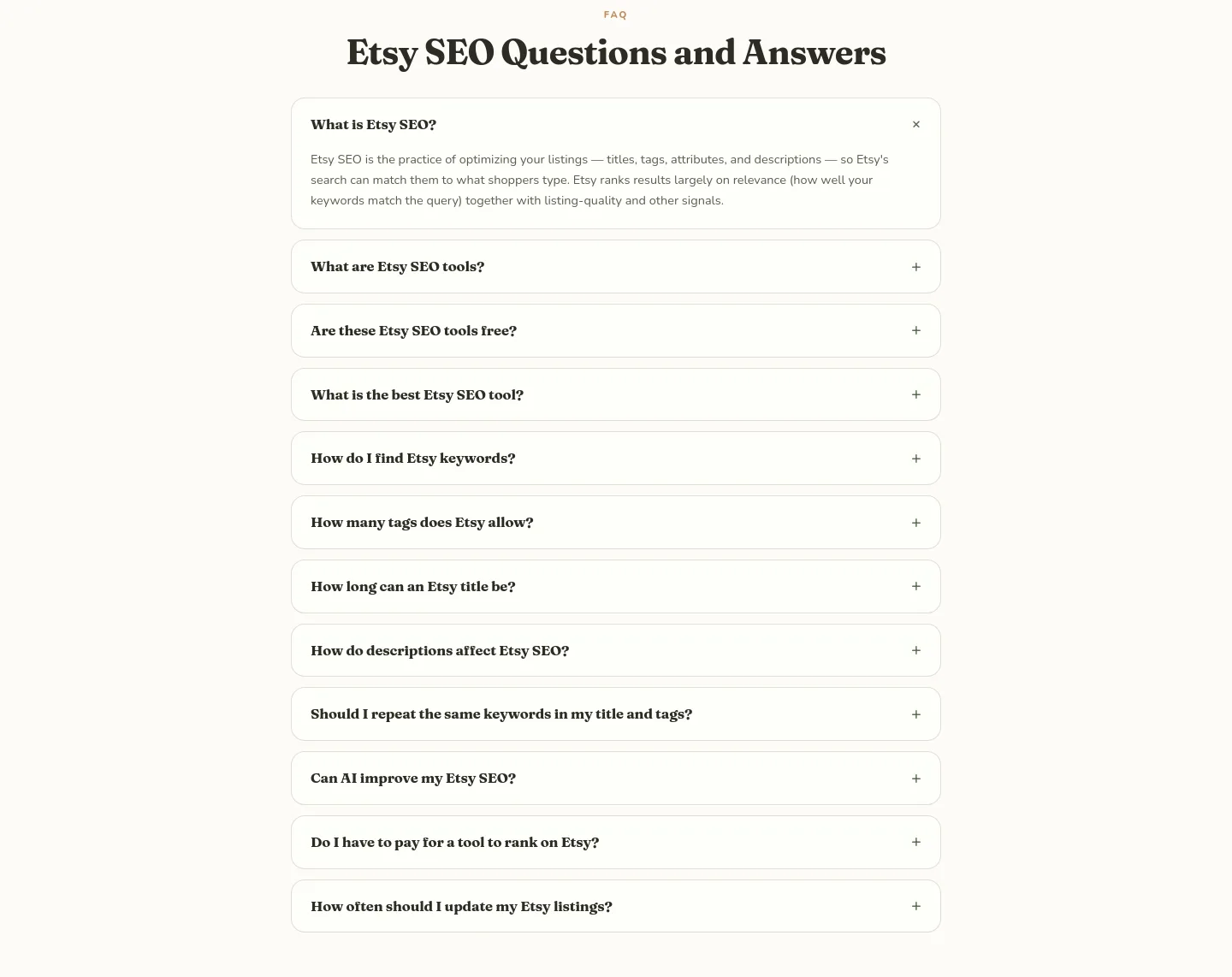 etsyseotools.com FAQ section